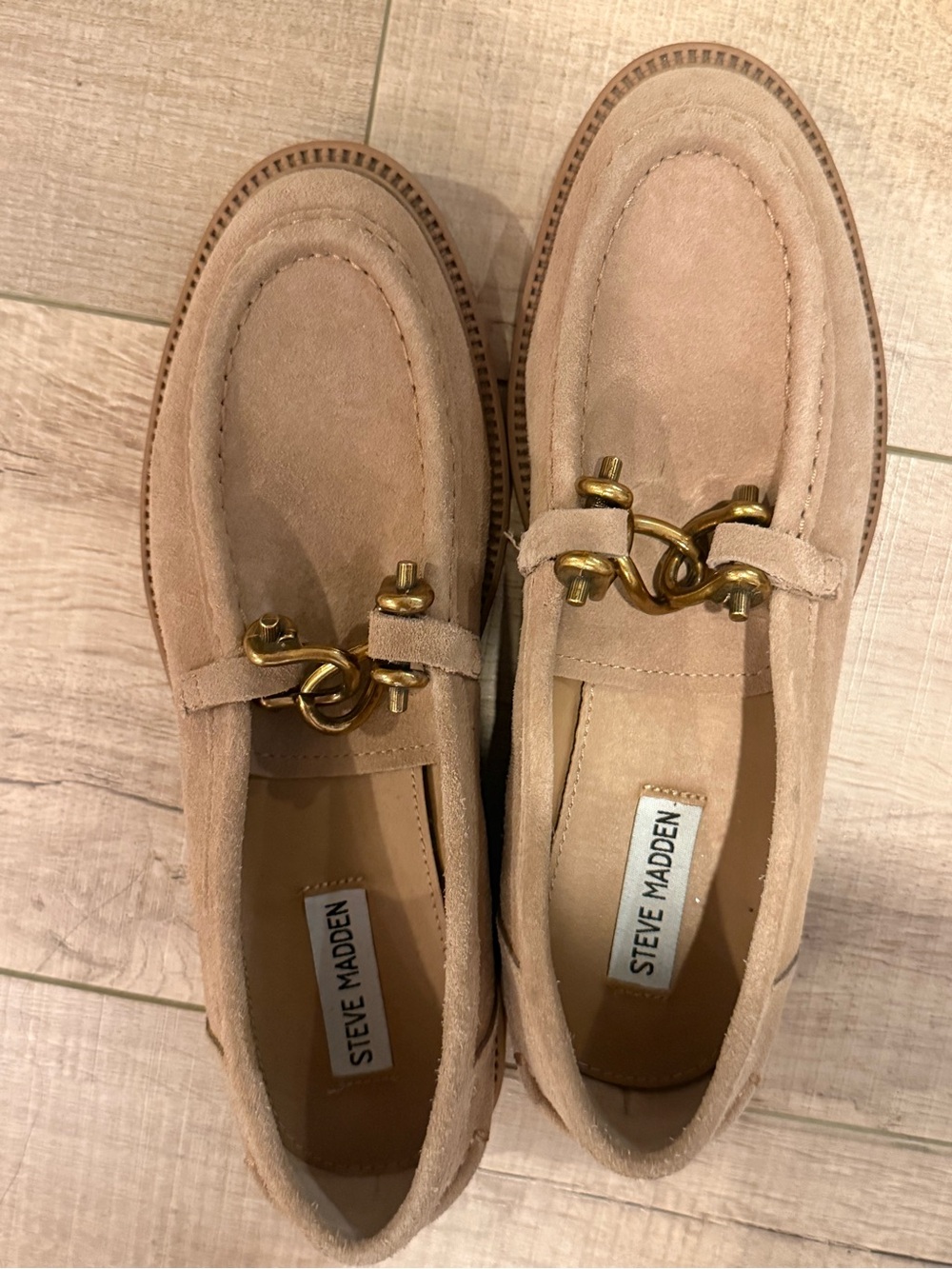 Steve Madden Kalon Suede Lug Sole Loafers, sz 9.5
